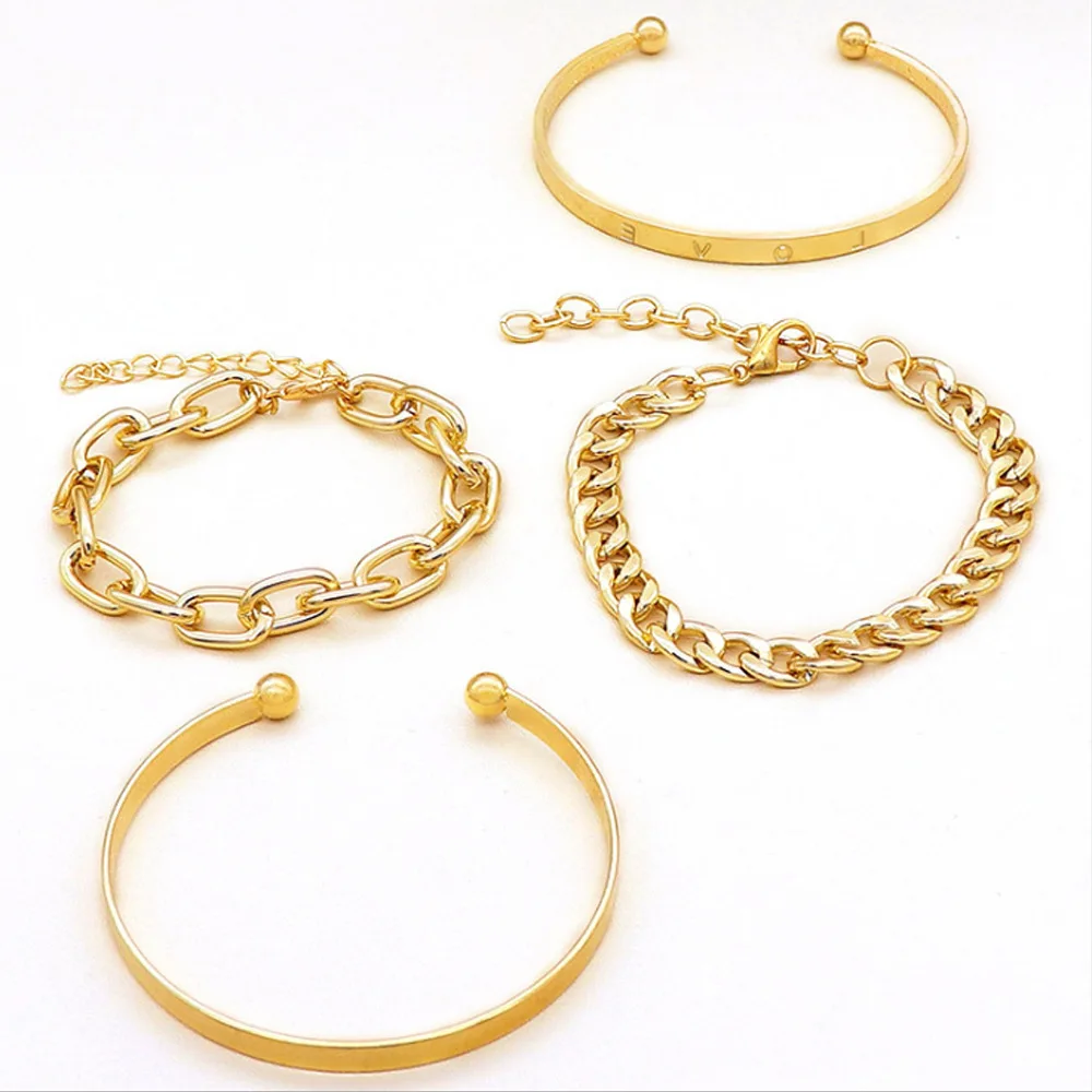 2023 mens fashion charm gold jewelry twist chain ankle bracelets couple gift simple thread bangles bracelets set women