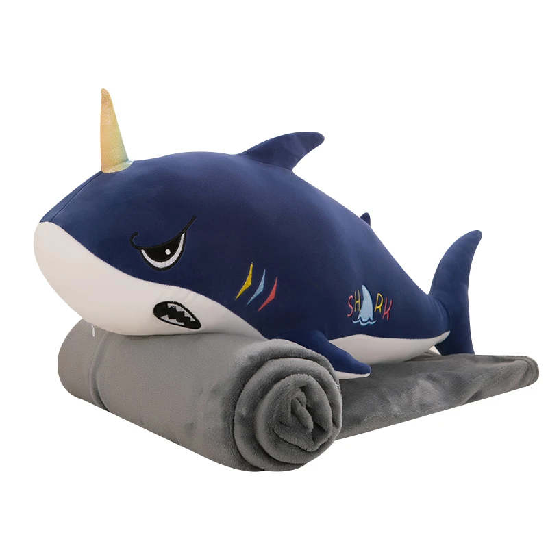 Customized Woven Cartoon Animal Blanket Customs Animals Shark Whale Pillow Blanket