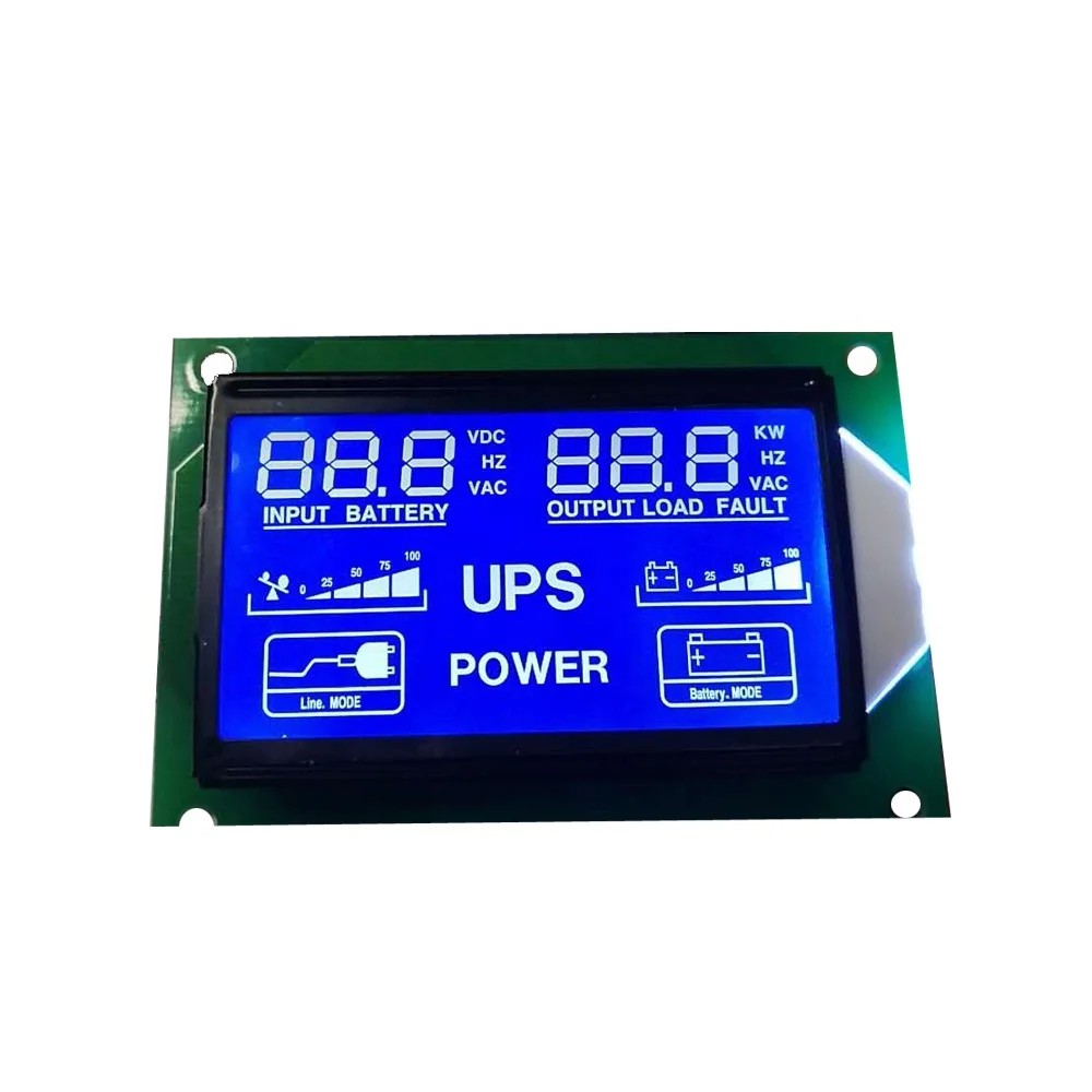  Пользовательская Подсветка HTN Синий LCD отрицательный Трансмиссия сегментный ЖК-модуль для UPS и электрической