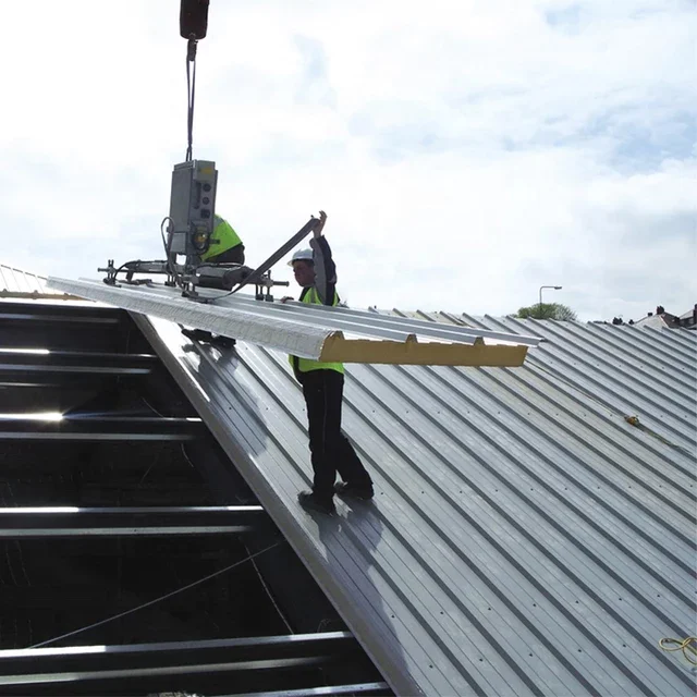 Fireproof 50mm 75mm 100mm Thickness EPS PU Rock Wool Glass Wool Sandwich Panel Color Steel Insulated