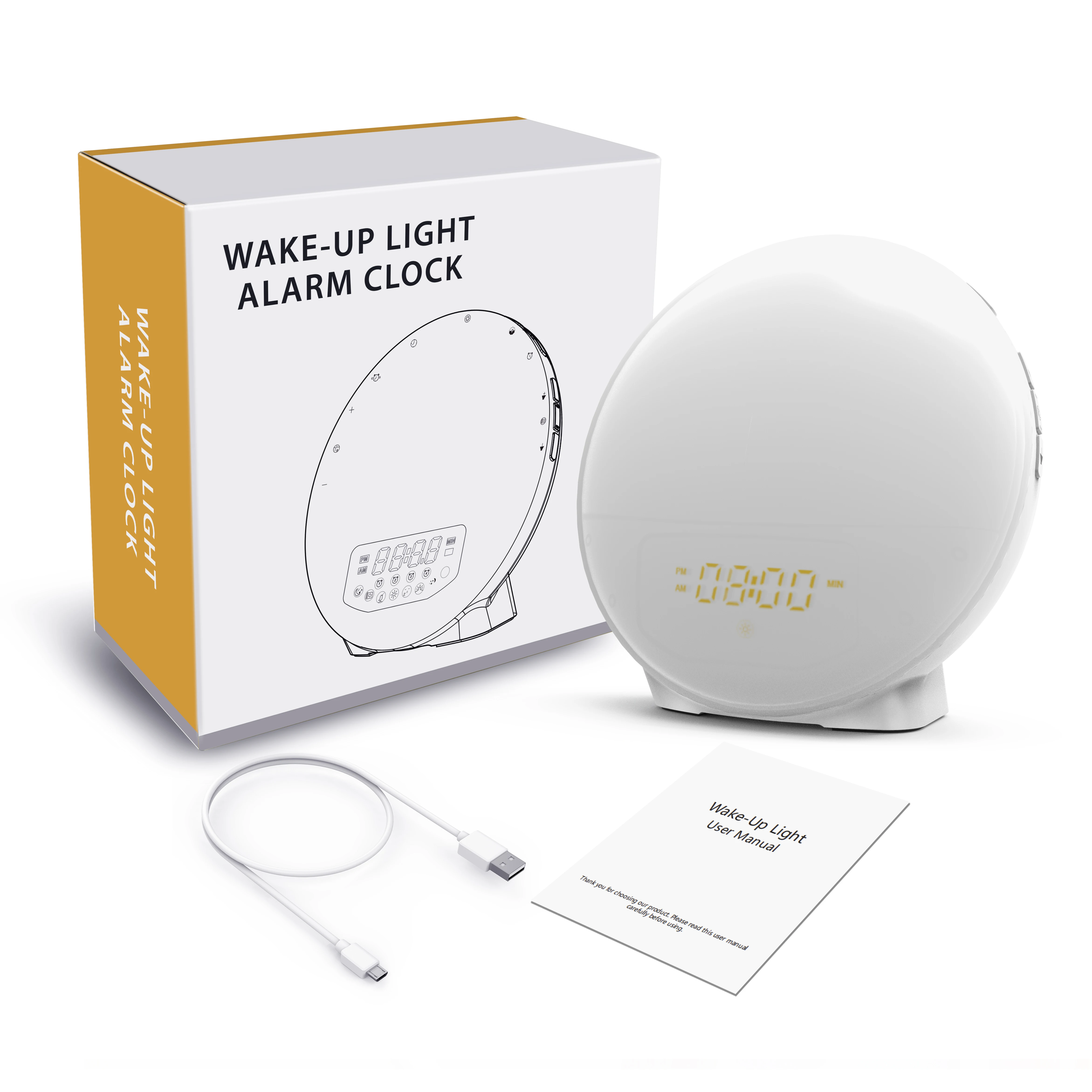  7 Color Changing Night Light Smart Digital Sunrise Wake up Alarm Clock FM Radio Speaker for Kids цветов Изменение ночного света Умный Цифровой восходящий свет будильник fm-радио Динамик для