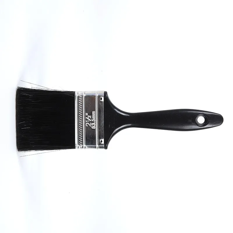 Manufacturers wholesale good quality natural nylon hair oil painting brushes black flat paint brush