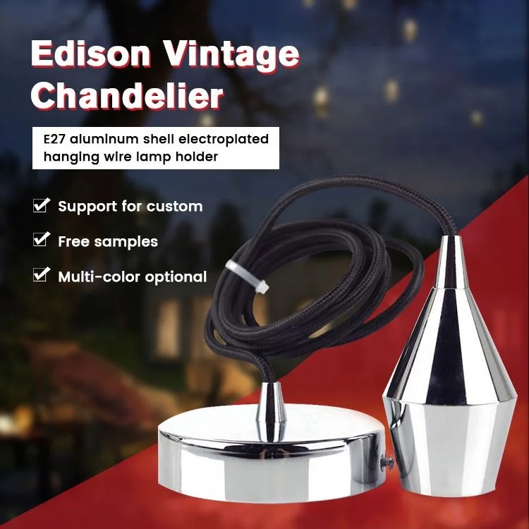 Vintage Aluminum Decorative Aluminum Lamp Holder E27 Retro Pendant Light Fixtures Edison Light Bulb Socket Lamp Holder