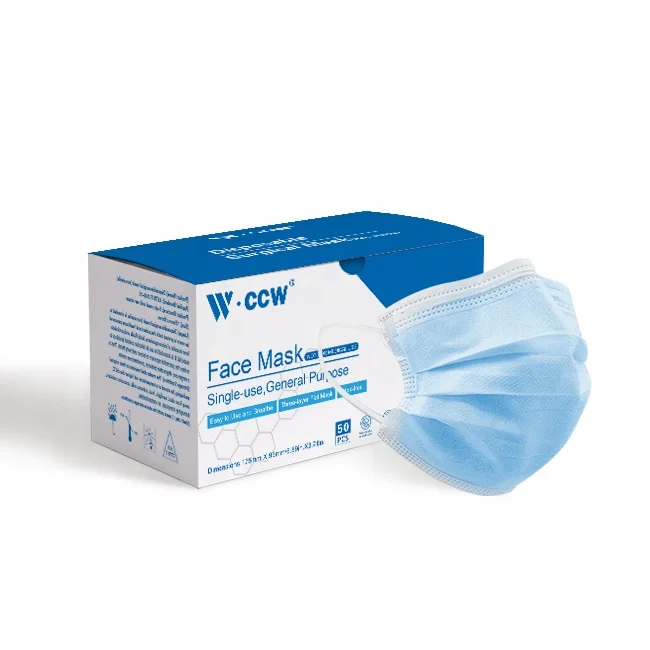 China Factory OEM Service High Quality Medical Facemask 3Layer Adult Nonsterile Disposable Masks Single Packed Surgical Mask