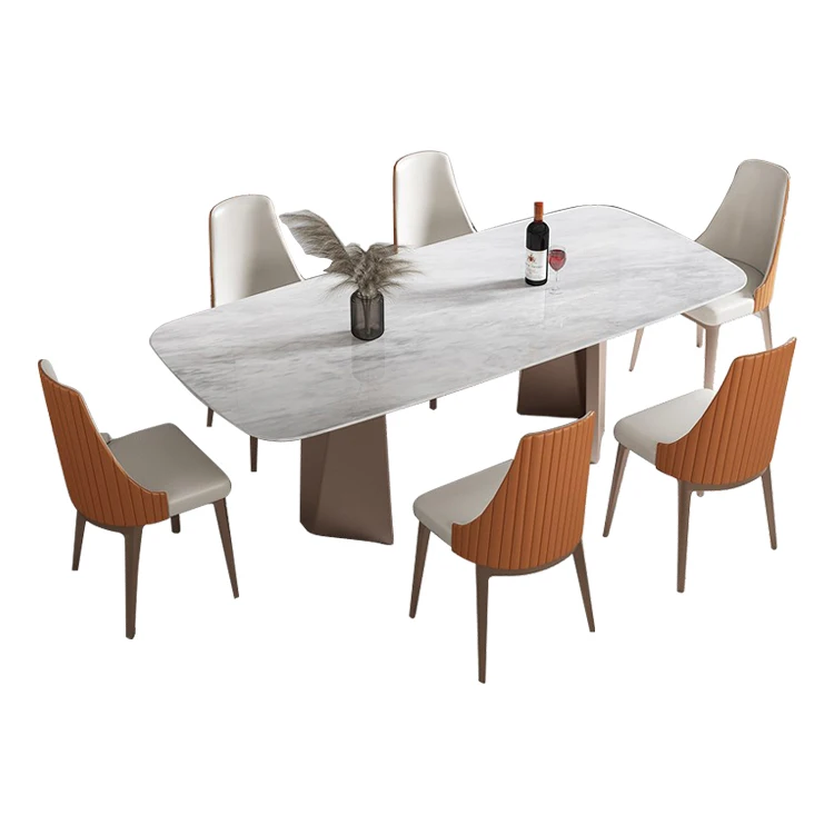 Cafe Restaurant Furniture Stainless Steel Dining Table and Chair