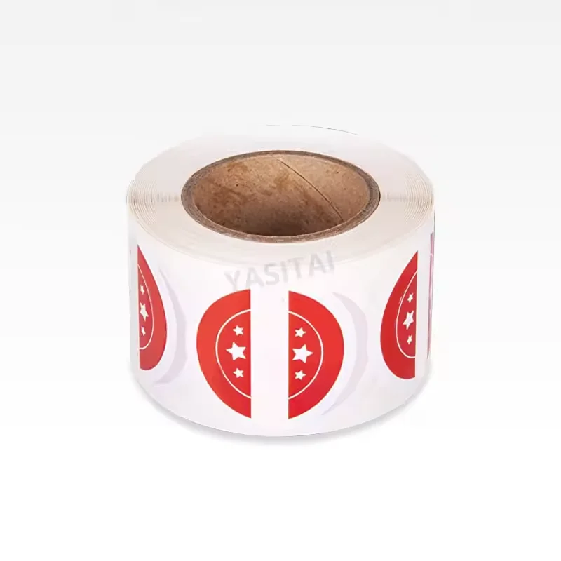 Professional Custom Gold Foil Stamping Embossed Printed Round Logo Sticker Manufacturer