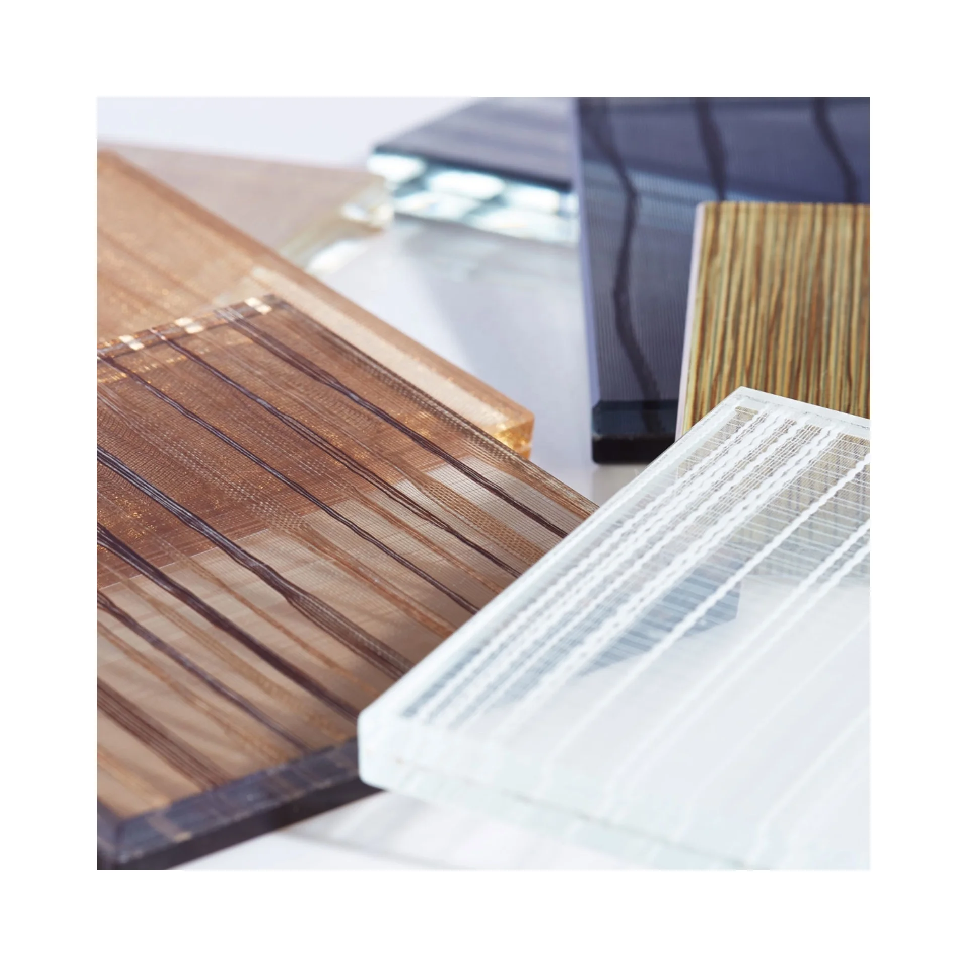 One kind of popular material for partion and door in architecture is fabric laminated glass from Hongjia glass factory