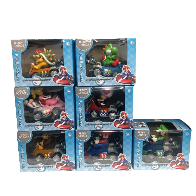 Customized OME PVC Plastic toy gift bowser princesas sentada hongos Mario Racecar Mario Car Kart Mario bros figuras