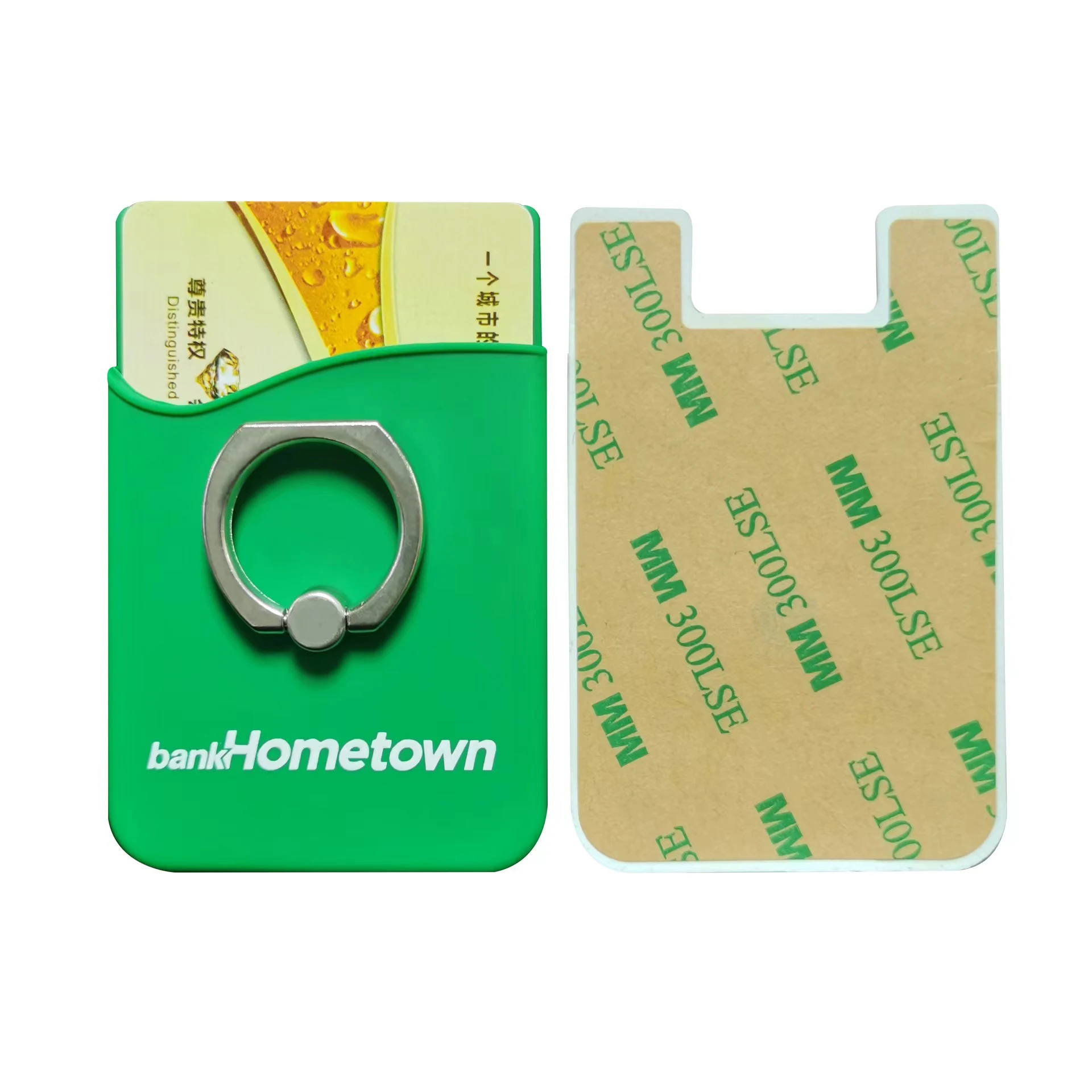 Hot Sale Silicone Phone Card Holder With Ring Stand Customized Design Available