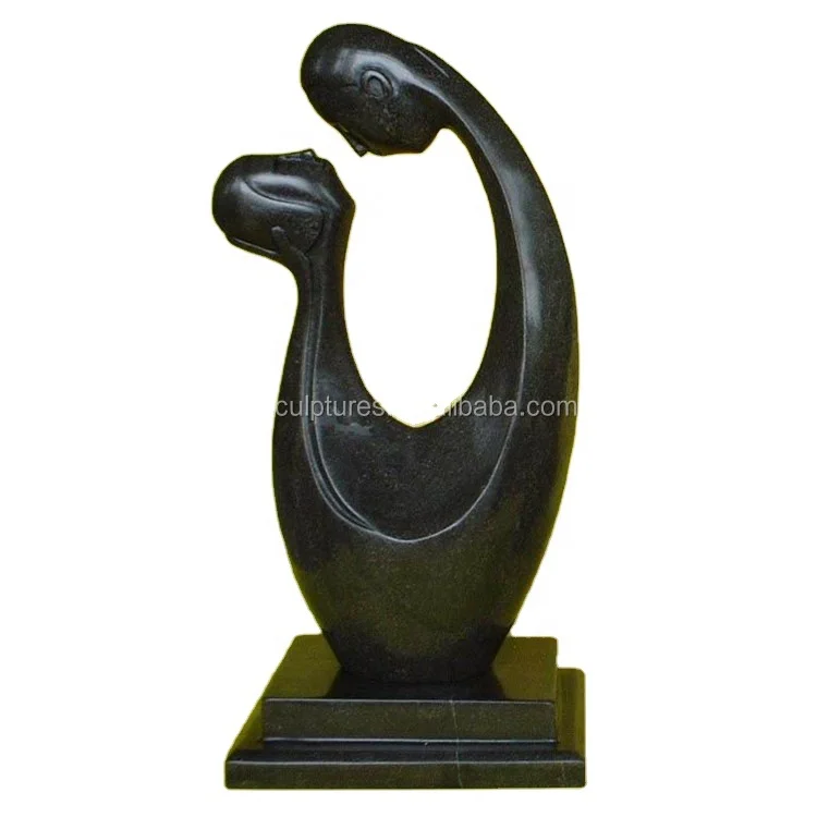 Романтическая статуя камень абстрактная фигурная уличная черная скульптура для влюбленных пар