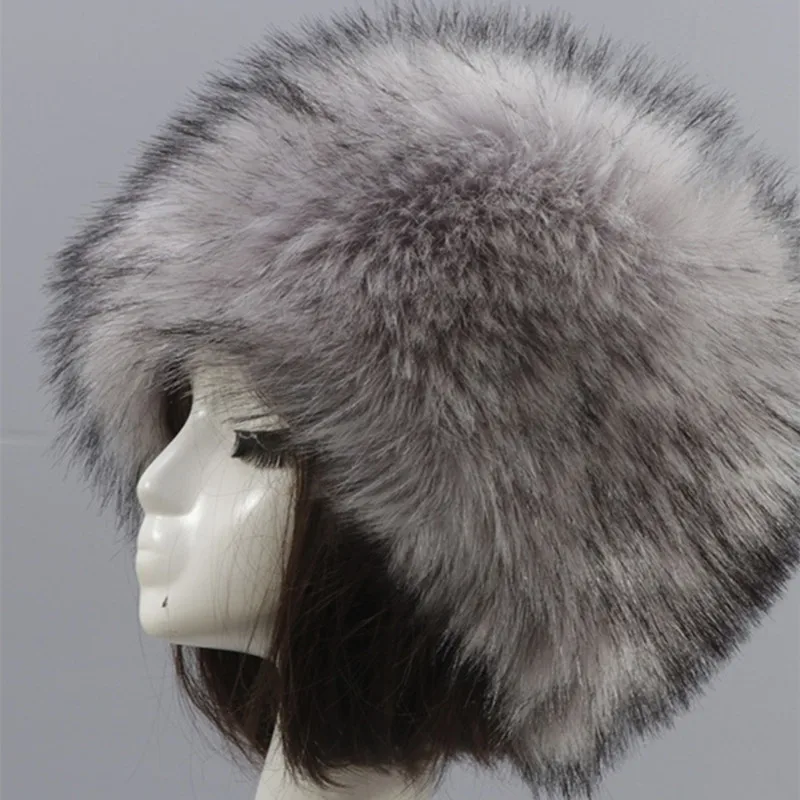 High Quality Unisex Raccoon Fur Style Faux Fur Winter Hat with Tail Printed Plush Hat for Adults for Skiing and Fishing