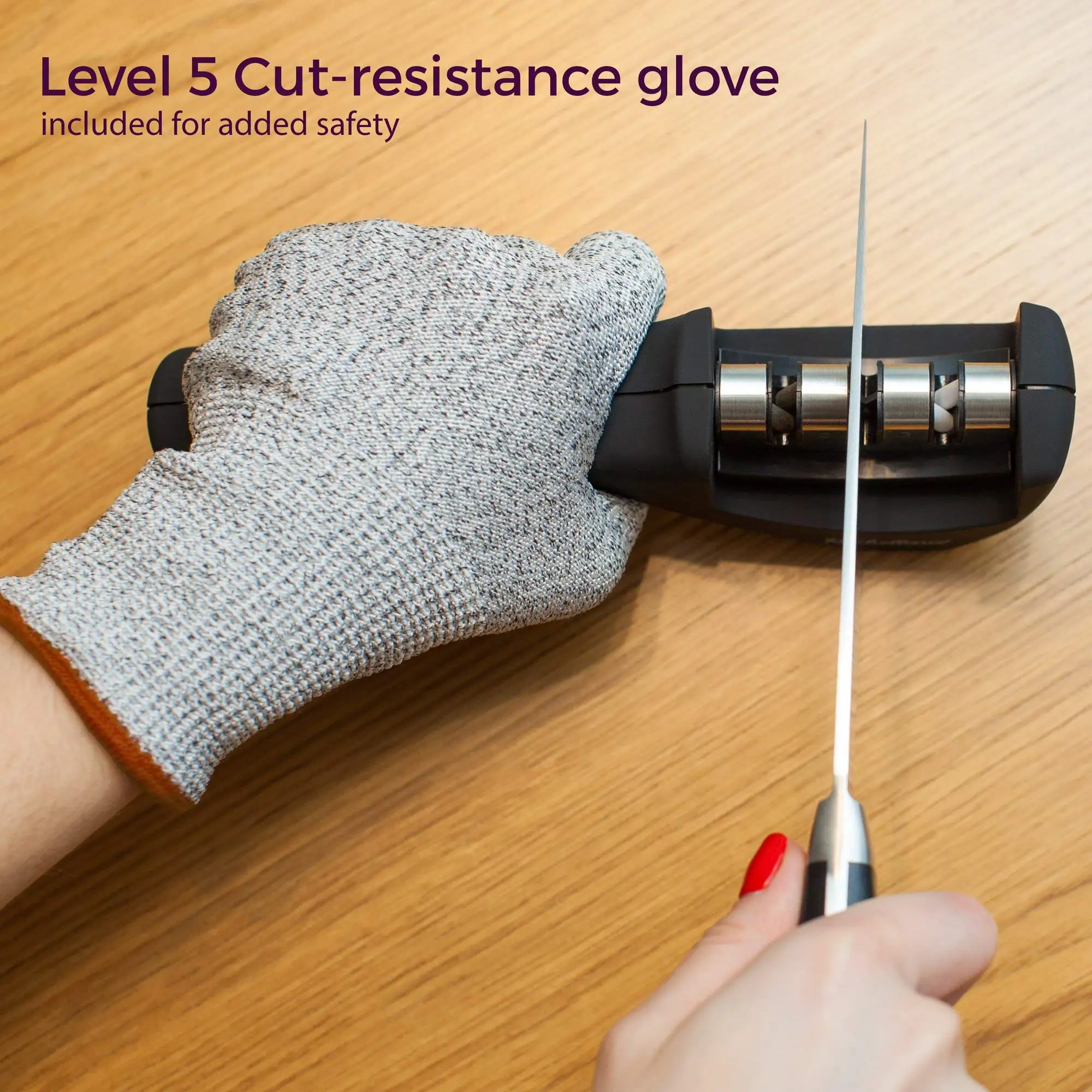 High quality 3 stage knife sharpener Stainless steel kitchen knife sharpener 4 medium 1 kitchen knife accessories