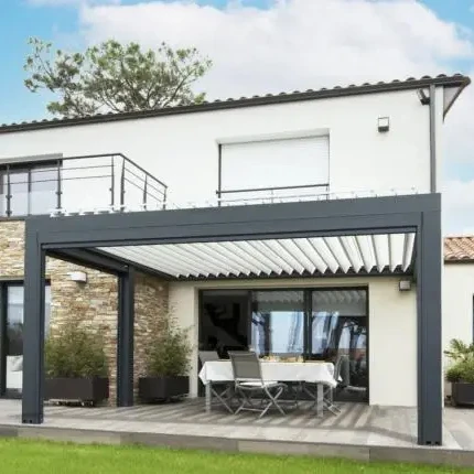 Motorized Outdoor Louvered Roof Sunshade Waterproof System Aluminium Bioclimatic Garden Pergola