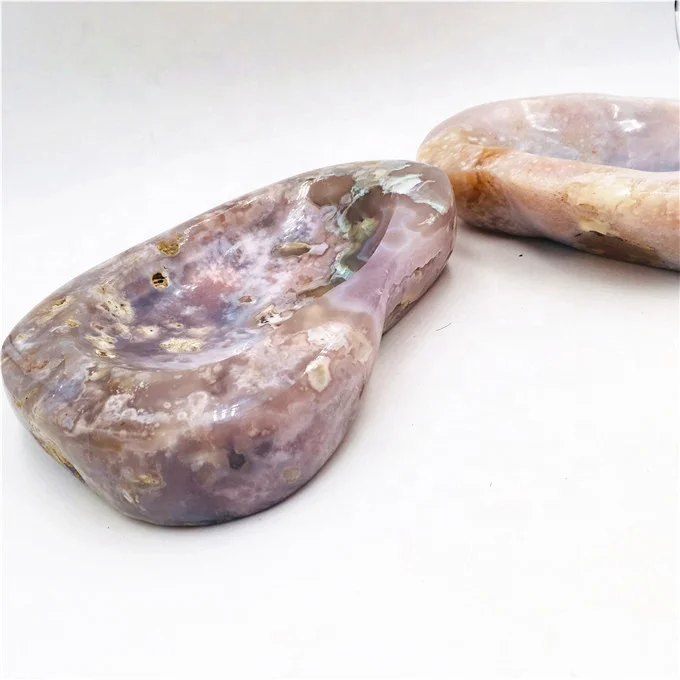 new product natural crystal bowl polished quartz cherry blossom agate quartz ashtray