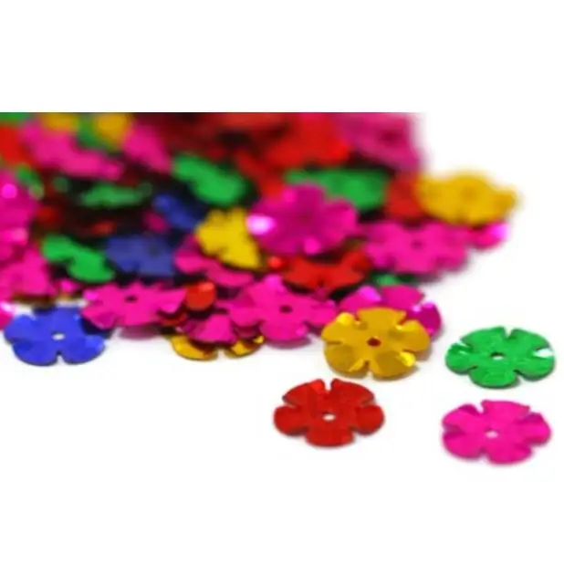 Wholesale PVC PET flower shape paillette