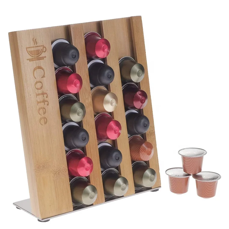 Bamboo Source One Deluxe Pod Органайзер Гладкий современный бамбуковый дизайн Держатель 21 Pods