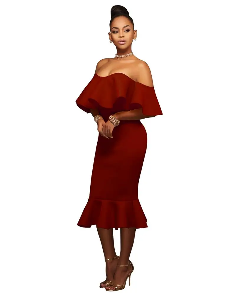 Wholesale S8500 multiple color available   trumpet women night club wear party dresses