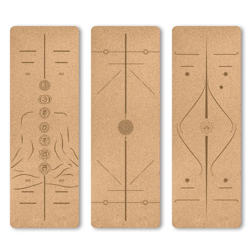 Экологически чистый объемный индивидуальный логотип оборудование для фитнеса тренажерного зала противоскользящий большой пробковый коврик йоги