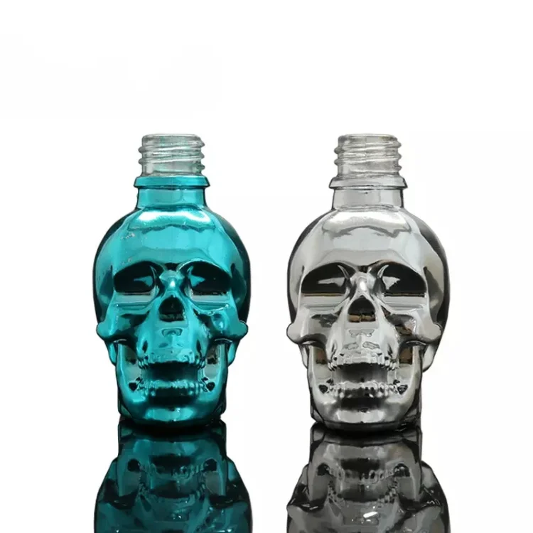 Wholesale 30ml Glass Bottle Packaging Factory Transparent Empty Skull Bar Glass Bottle for Skincare