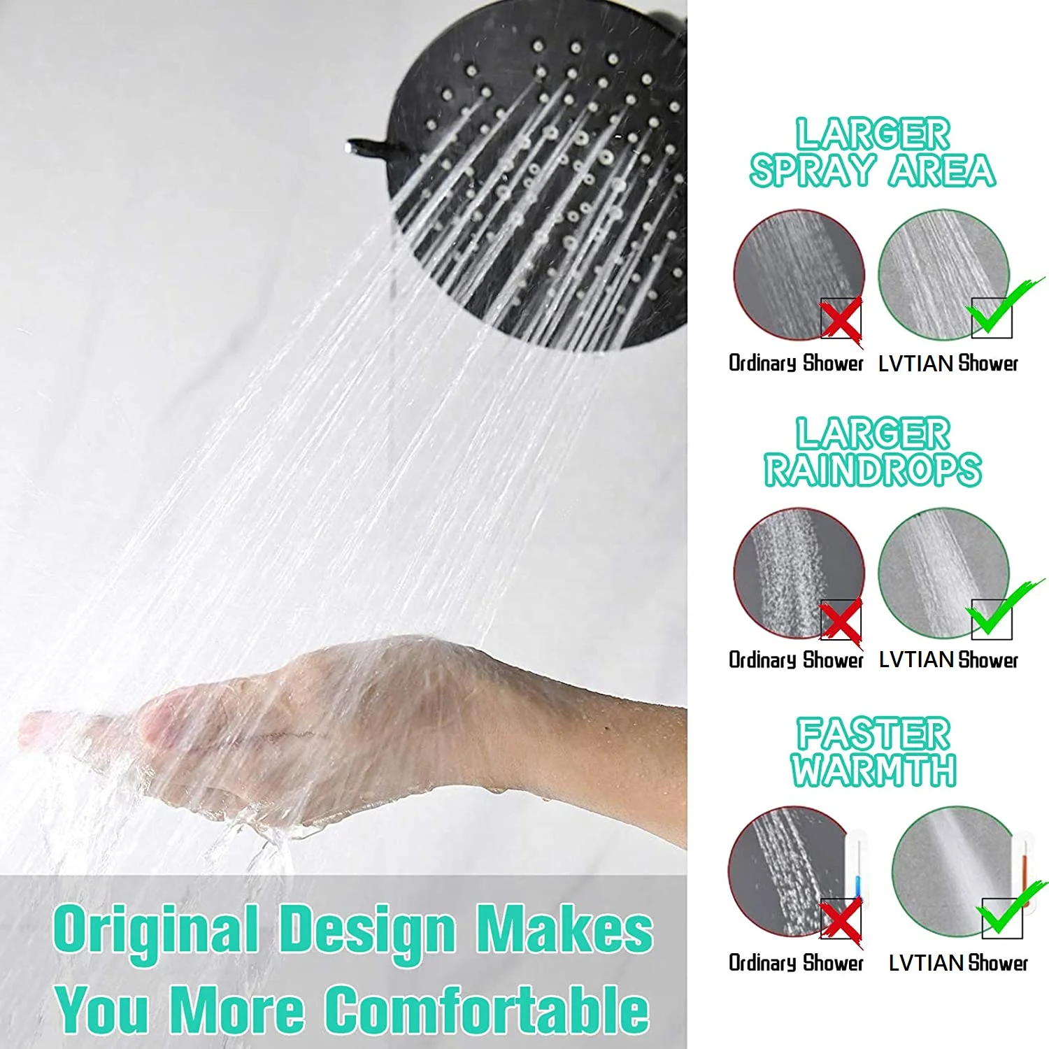 Factory Price Modern Black In Wall Mounted Shower Head Bath Mixer Bathroom Shower Faucet Set