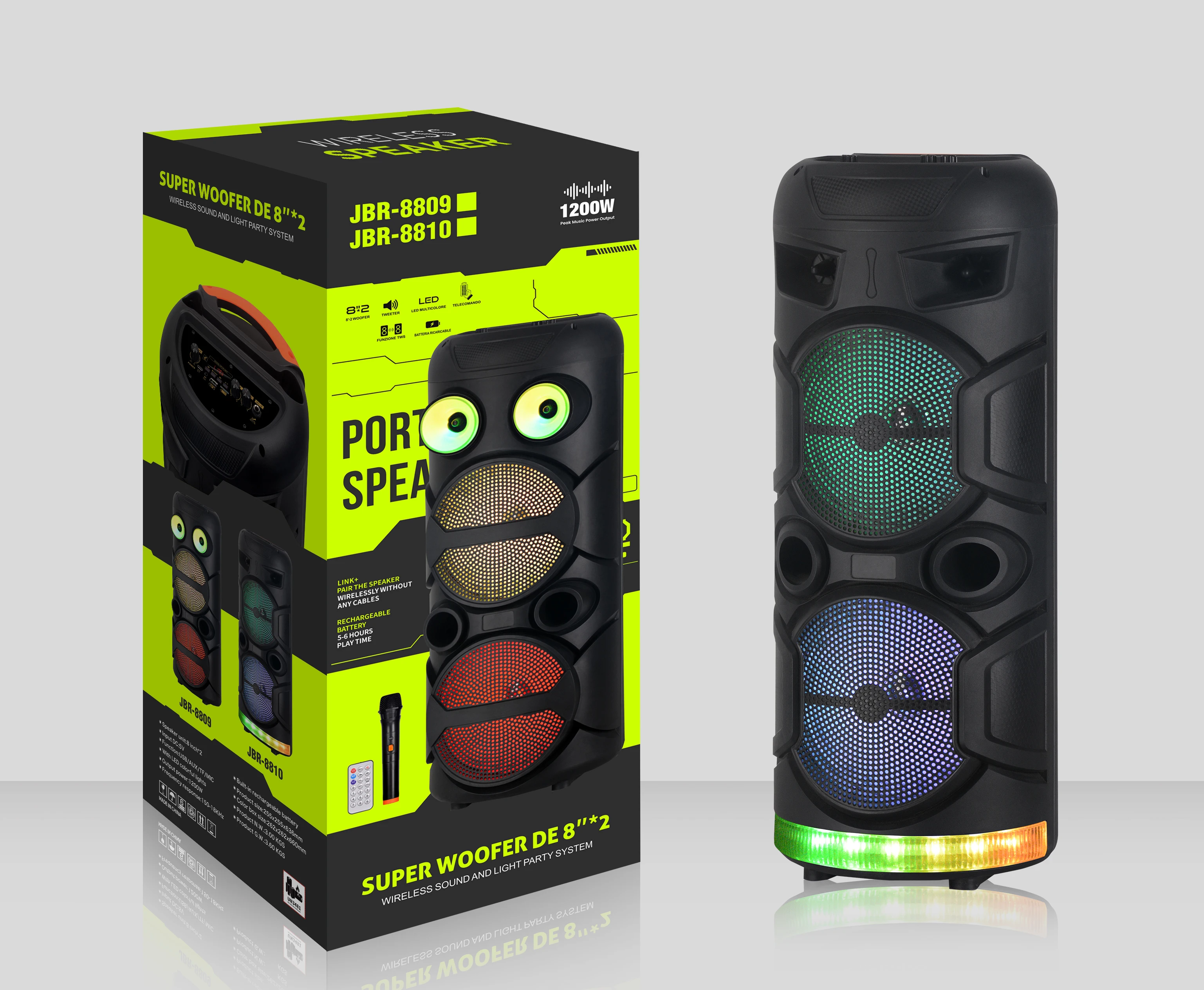 SING-E ZQS8237 8-дюймовый беспроводной динамик для сцены креативный дизайн Лидер продаж DJ караоке RGB Bluetooth связь DC