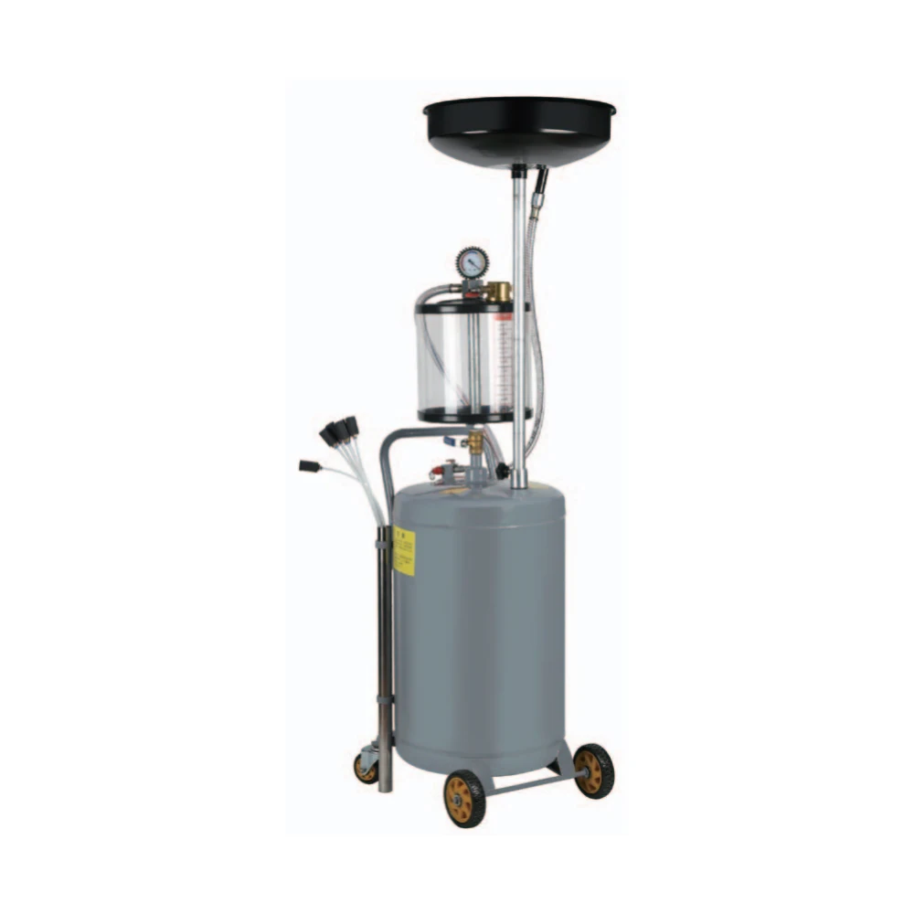 Rolling 80L large capacity portable oil lift automatic extractor drainer pneumatic collecting oil machine for auto maintenance