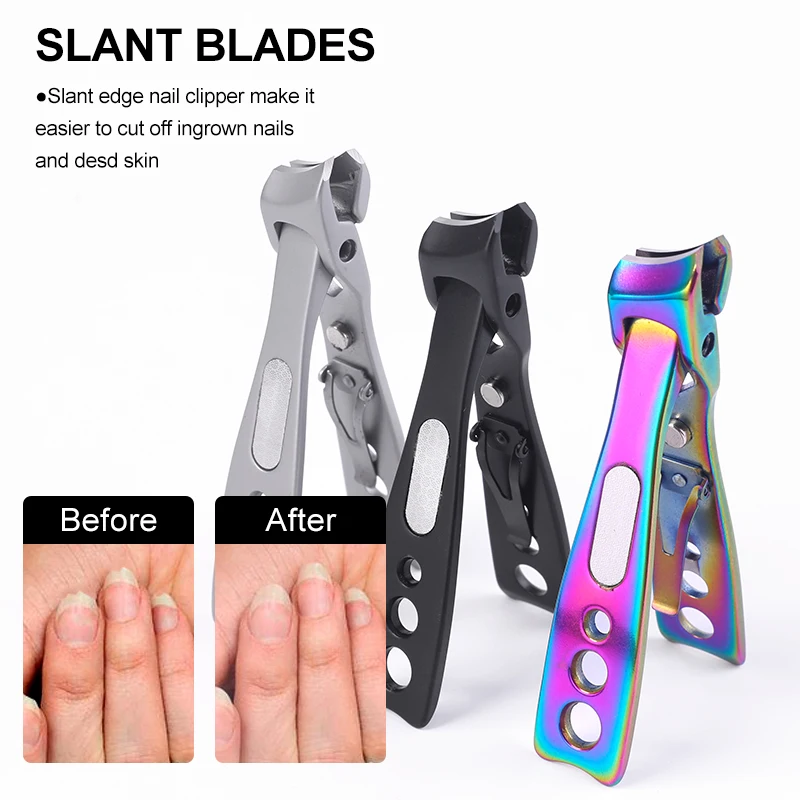 Wholesale new creative diagonal stainless steel nail clippers Professional zinc alloy manicure tools wide jaw nail cutter