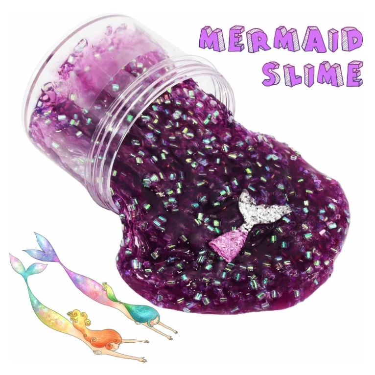 Jelly Crunchy 2 Pack- Soft Clear Slime Touch Perfect ASMR Stretchy Crystal Slime for Kids Boba Slime Party Favor