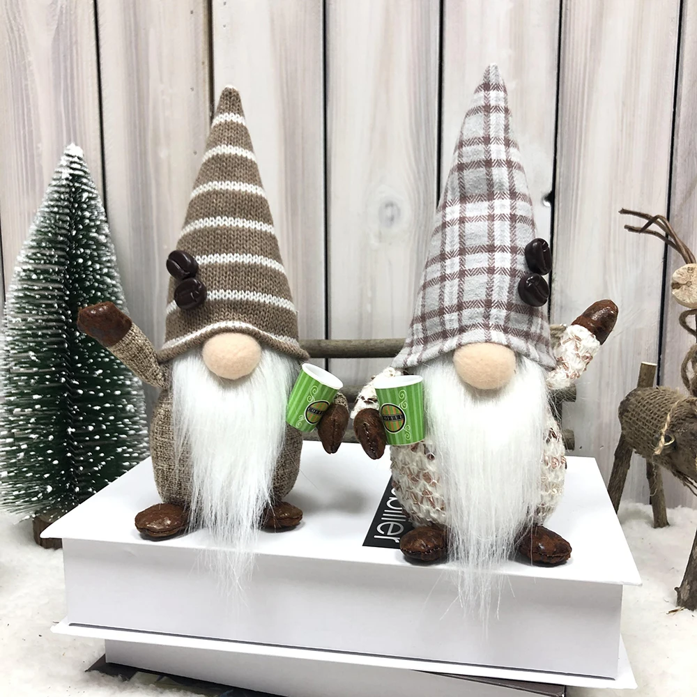 Hot Selling Coffee Shop Bar Decoration Scandinavian Plaid Table Gnome Dwarf Nordic Tomte Custom Home Ornaments