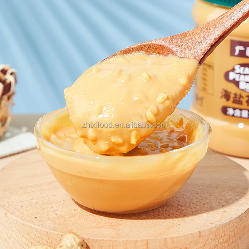 Guangxi оптовая цена 340 г бутылка чистой здоровой гладкой морской соли арахисовое масло для приготовления Пузырькового чая напитков или хлеба Sprea