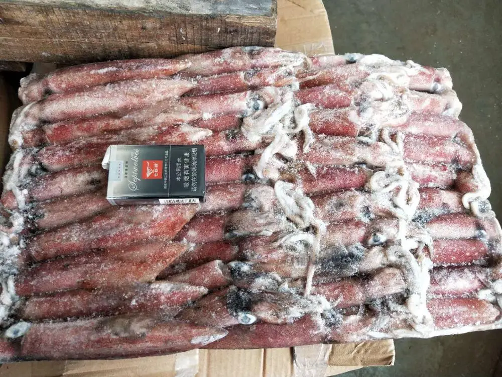 Малый размер illex lолиго замороженный кальмар замороженный розовый/красный кальмар из Вьетнама