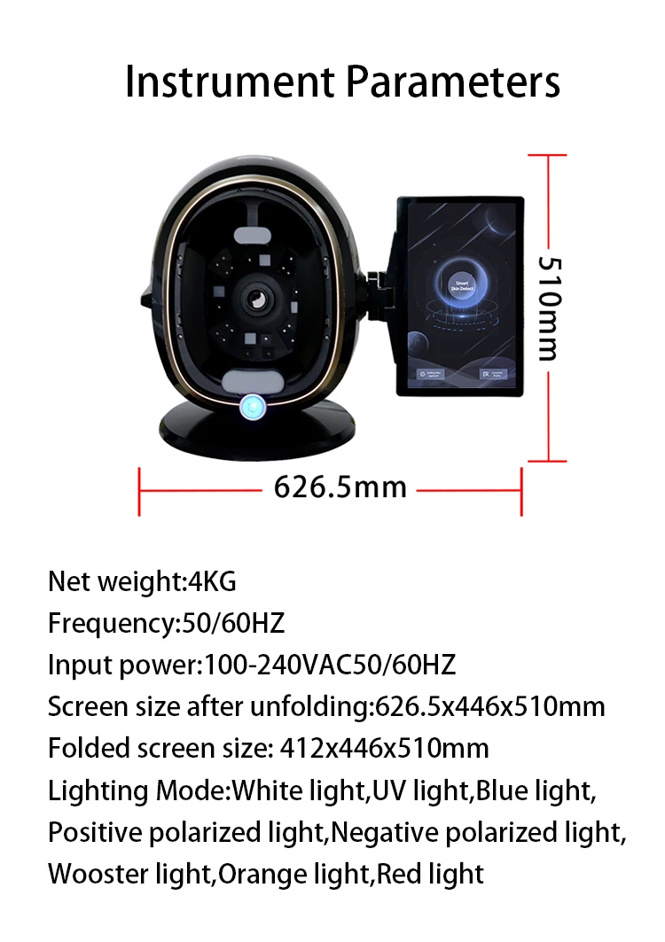 2024 HD Digital Skin Analyzer Professional Face Detector Oil Moisture Test Device 21.5 inch 13.3inch