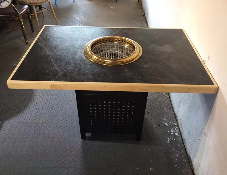 Commercial Korean Bbq Grill Table Smokeless Electric Bbq Roaster Grill Table For Restaurants