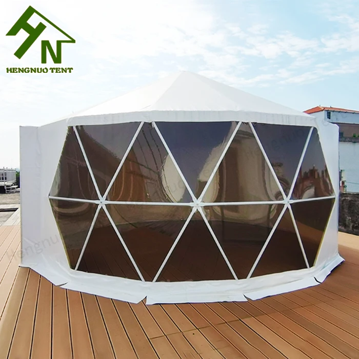 Galvanized Steel Frame Outdoor Mongolian Yurt House Geodesic Safari Tents For Camp Site