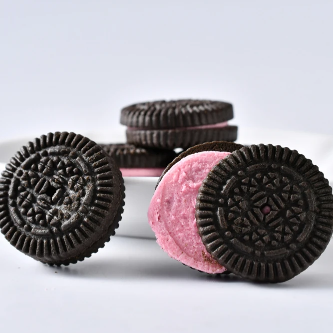 Mini Chocolate Lemon Strawberry Cream Filled Sandwich Cookies Biscuits