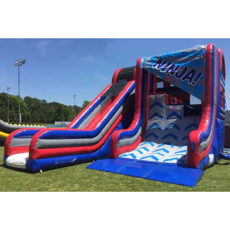 Hot sale ninja warped wall inflatable sport slide game for challenge party event