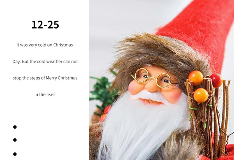 New Arrival Christmas Decorations 30Cm Standing Santa Claus Doll For Party Home