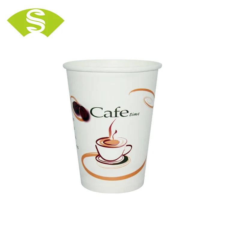 
custom logo printed disposable coffee paper cup fan for paper cups 