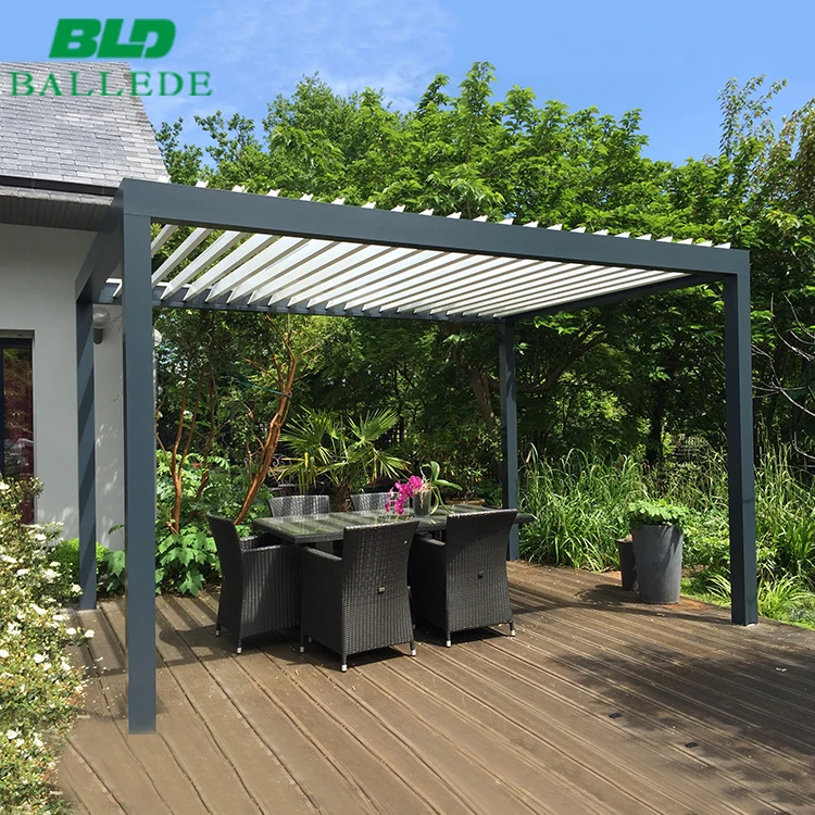 Motorized automatic waterproof patio cover roof aluminum louver