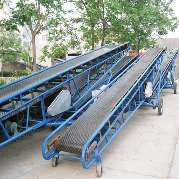 Movable Inclined Agricultural Products Wheat Flour Bags Loading Unloading Counter Belt Conveyor