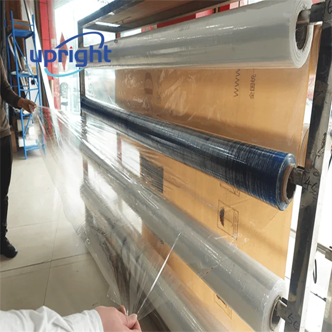 Upright transparent PVC soft film sheet super clear moister proof PVC plastic film roll for making mattress