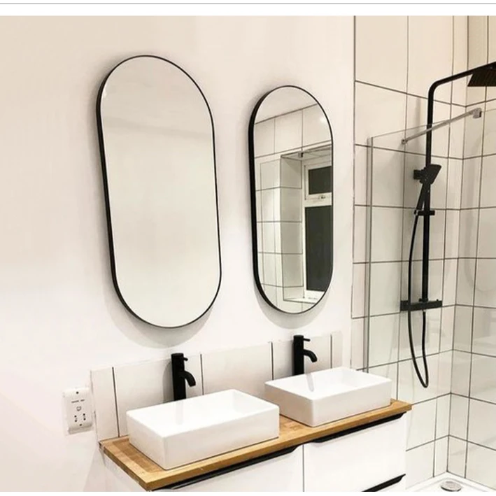 Wholesale Oval MDF Carved Decor Large Wall Mounted Gold Framed Mirrors for Livingroom