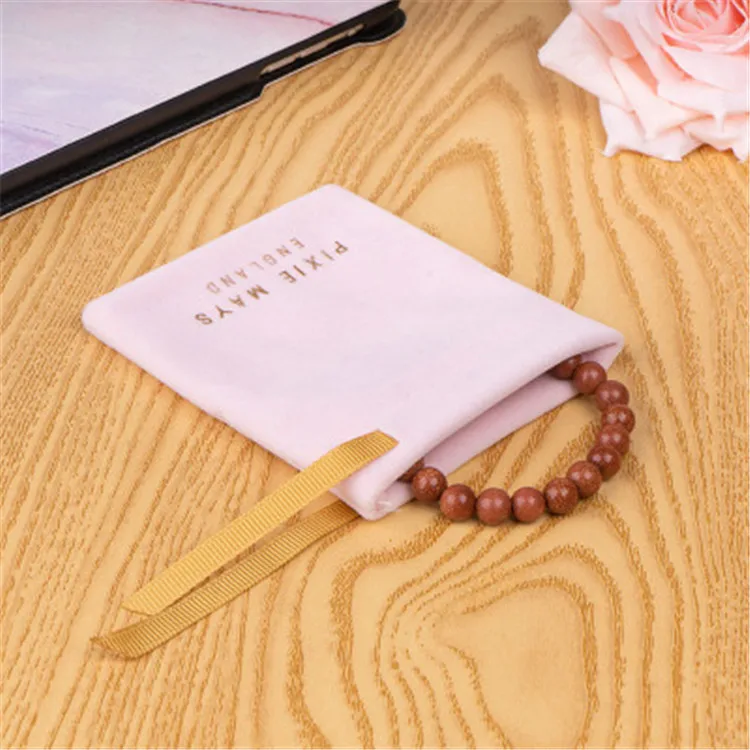 
Cosmetic Mini Drawstring Pink Velvet Bag For Jewelry 