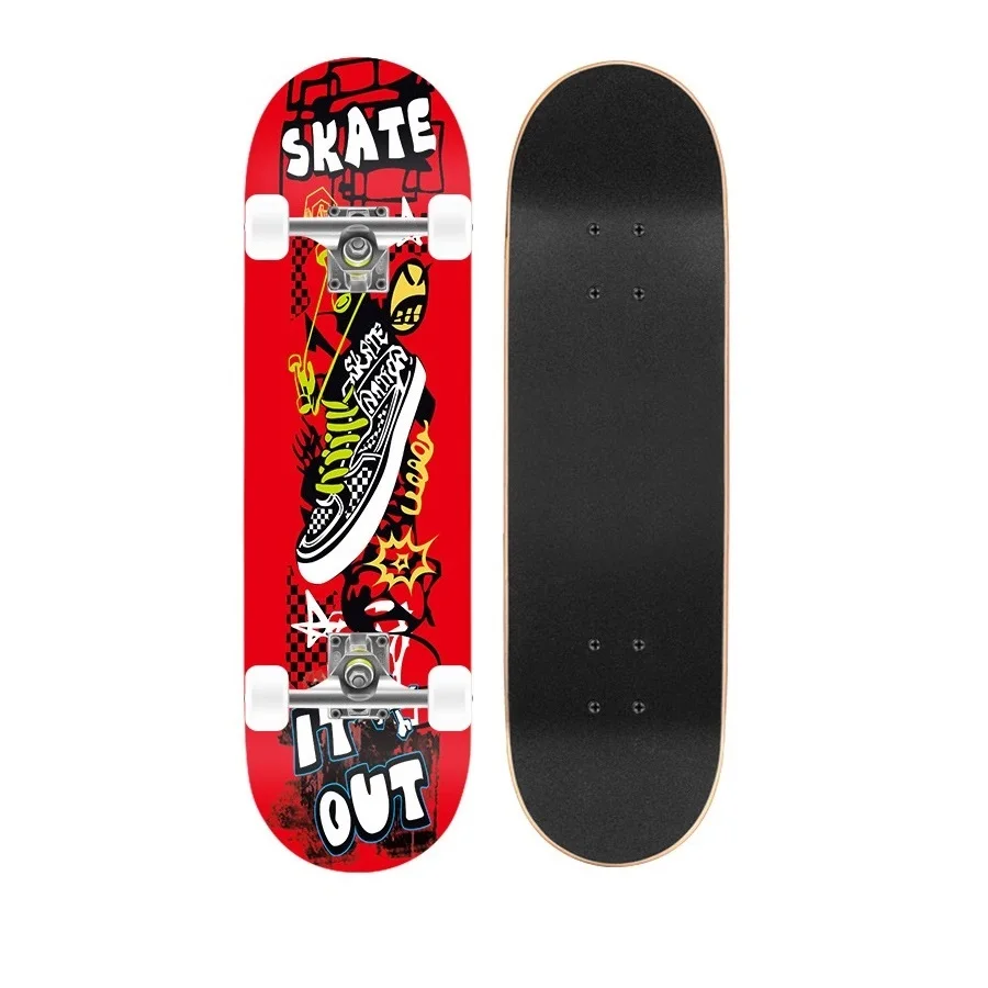High Quality Double Kick Skateboards wooden maple flat Waterproof professional skater skateboard for kids beginner