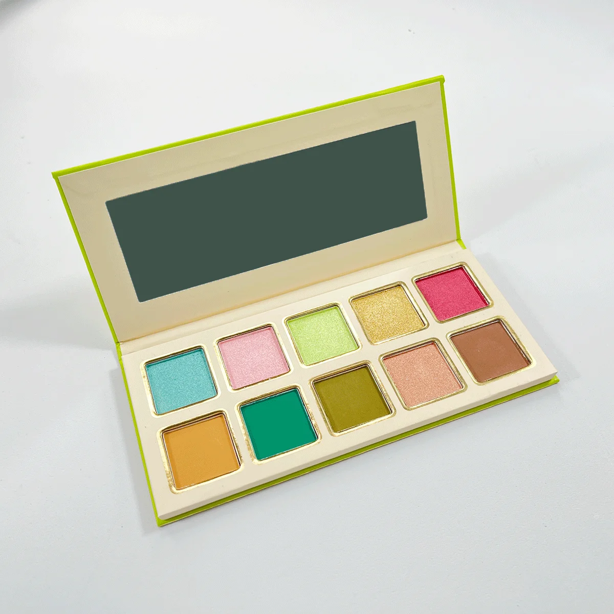 Highly Pigmented Shimmer Matte Colors Glitter Pearlescent Waterproof Eye Shadow Palette With Mirror