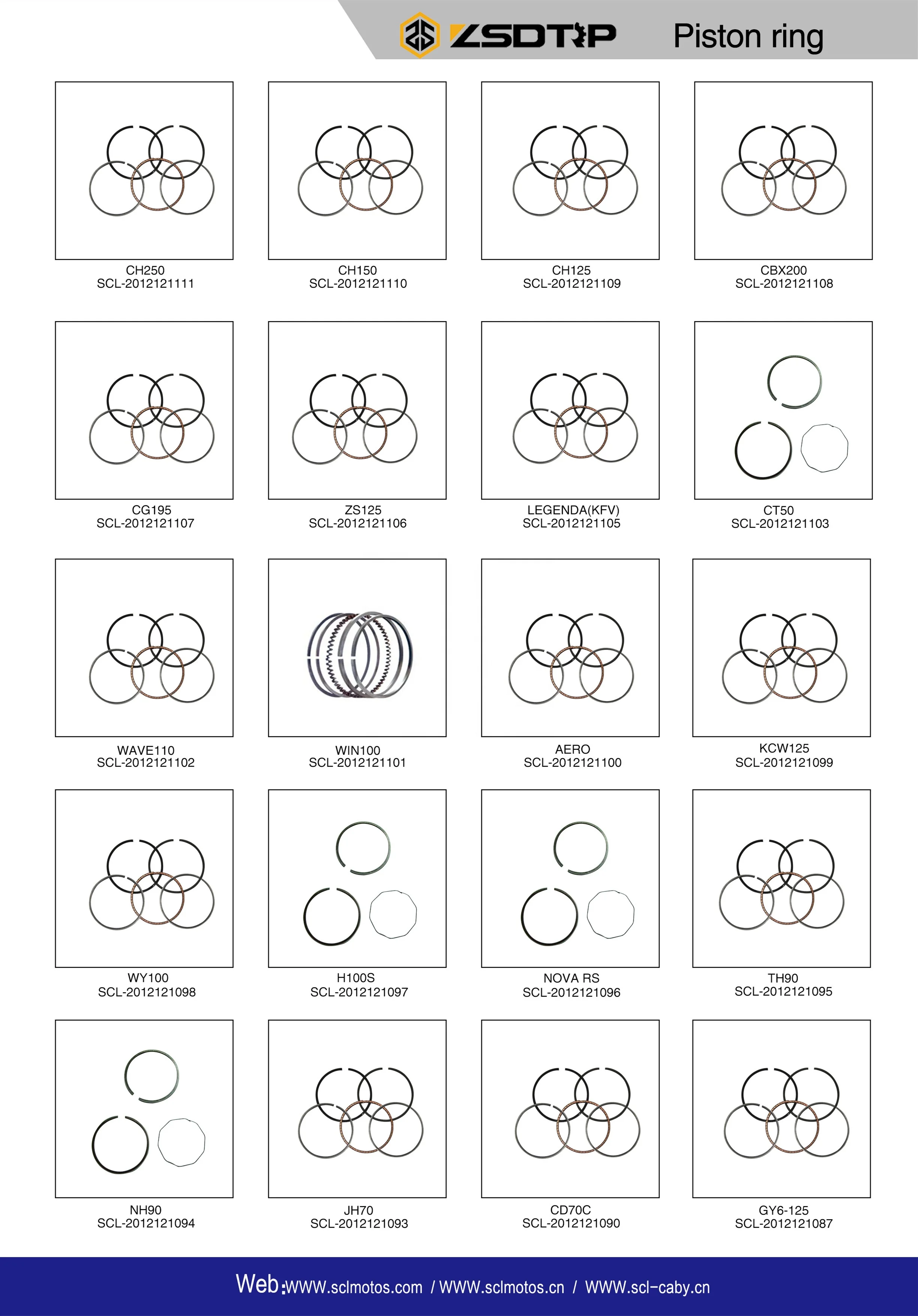 13011-383-620 13021-397-000 High Quality Motorcycle Engine Crankshaft 56.5mm Piston ring set For CG125