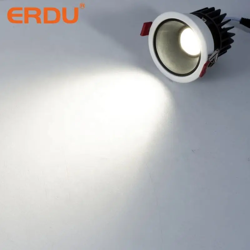 ERDU Aluminum Housing Built-In Anti-Glare Cob Spot Light Adjustable Anti-Glare Recessed Led Led Wall Washer Spotlight