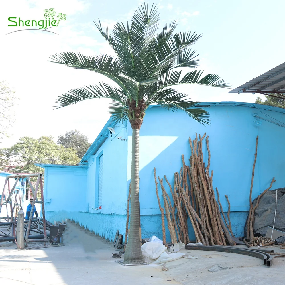 6m Outdoor Ornamental Synthetic Green Plastic Leaves Artificial Coconut Palm Tree