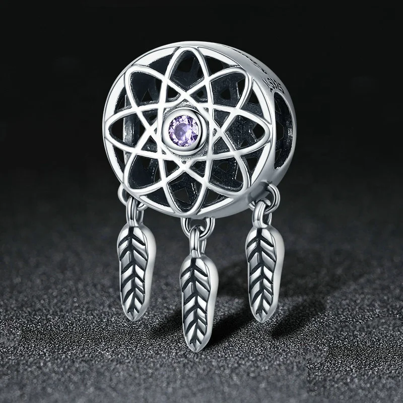 Custom fashion jewelry 925 sterling silver DIY dream catcher handmade charm bracelet for women girl gift