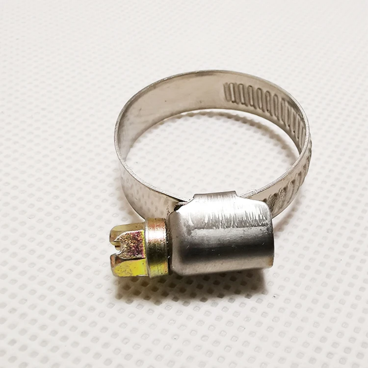 Yellow Colour Zinc Plated Stainless Steel 9mm Band High Pressure British Type Worm Drive Pipe Hose Clamp